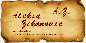 Aleksa Žikanović vizit kartica